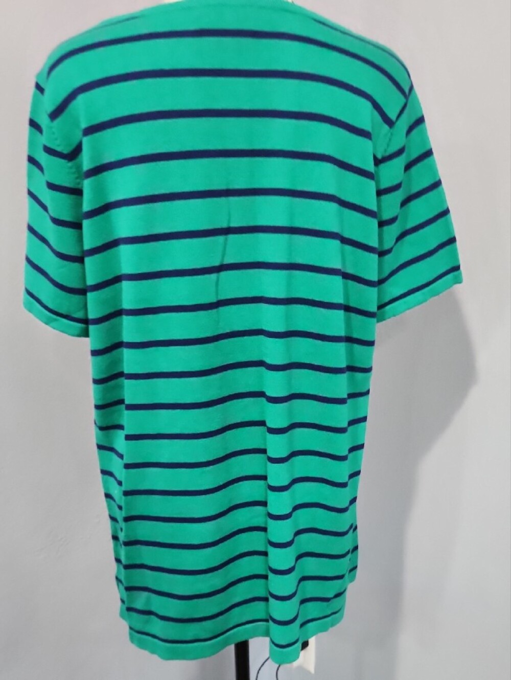 Quacker Factory Green & Navy Striped Tee with Pink Sailboat - Picture 5 of 7